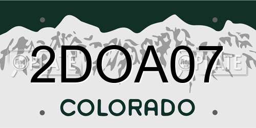 2DOA07 Colorado License Plate