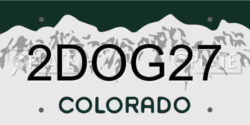 2DOG27 Colorado License Plate