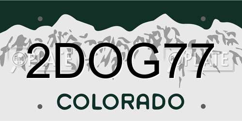 2DOG77 Colorado License Plate