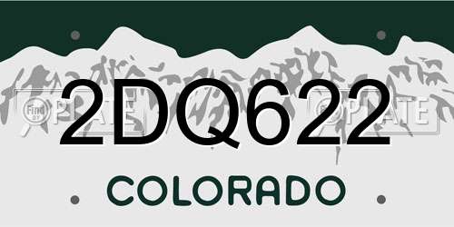 2DQ622 Colorado License Plate