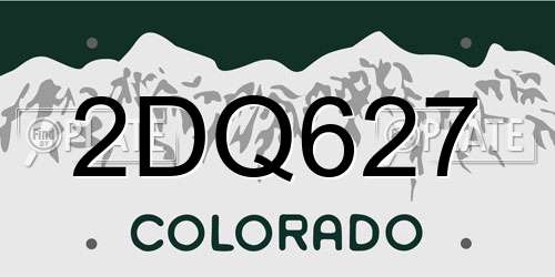 2DQ627 Colorado License Plate