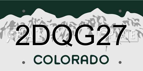 2DQG27 Colorado License Plate