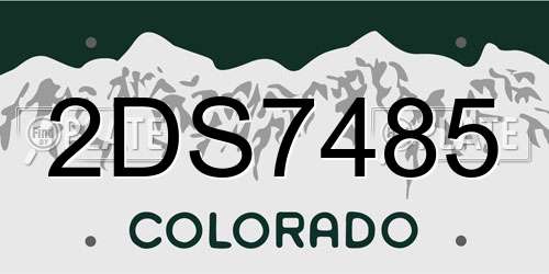 2DS7485 Colorado License Plate