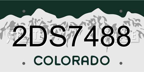 2DS7488 Colorado License Plate