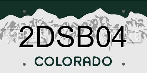 2DSB04 Colorado License Plate