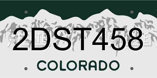2DST458 Colorado License Plate