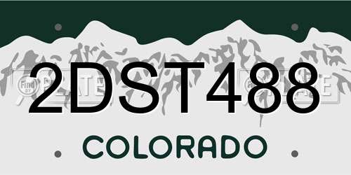 2DST488 Colorado License Plate