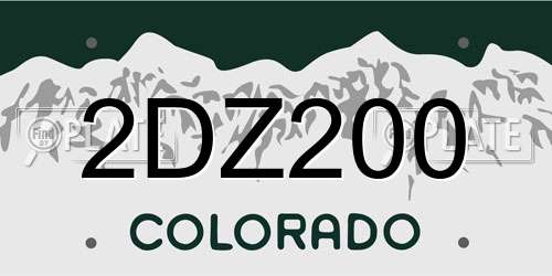 2DZ200 Colorado License Plate