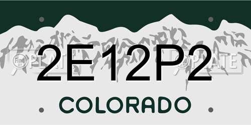 2E12P2 Colorado License Plate