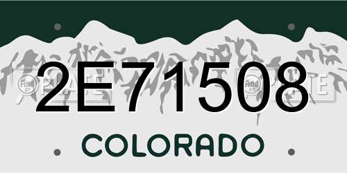 2E71508 Colorado License Plate