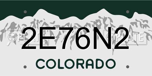 2E76N2 Colorado License Plate