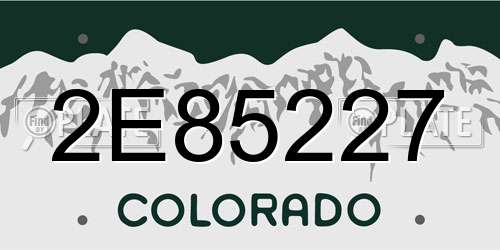 2E85227 Colorado License Plate