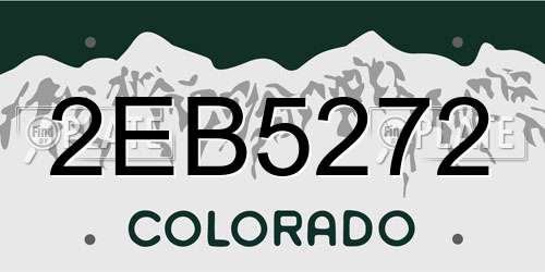 2EB5272 Colorado License Plate