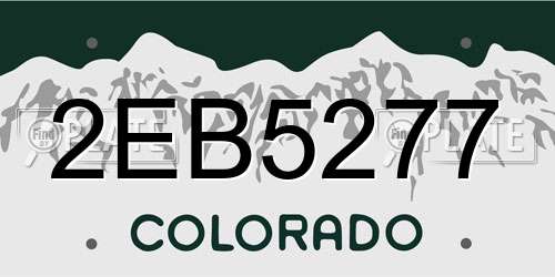 2EB5277 Colorado License Plate
