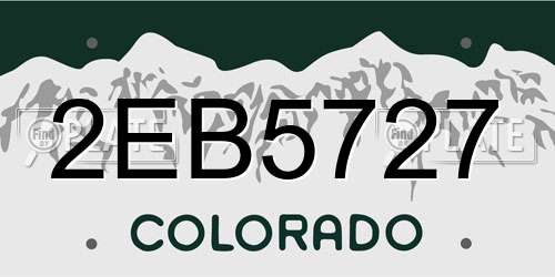 2EB5727 Colorado License Plate
