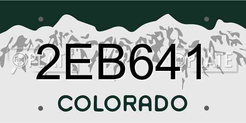 2EB641 Colorado License Plate