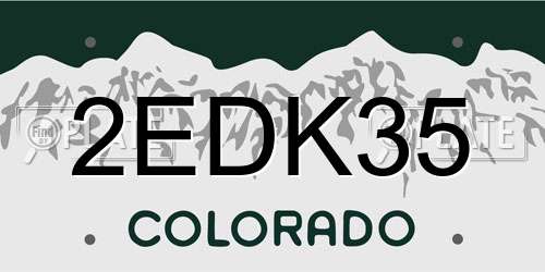 2EDK35 Colorado License Plate