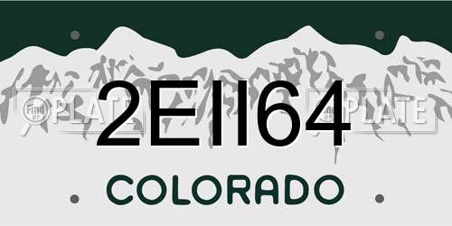 2EII64 Colorado License Plate