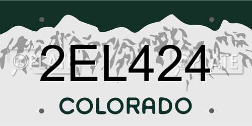 2EL424 Colorado License Plate