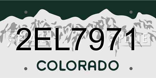 2EL7971 Colorado License Plate