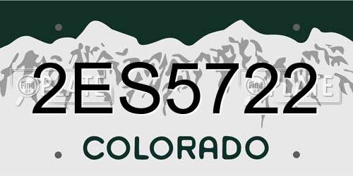 2ES5722 Colorado License Plate