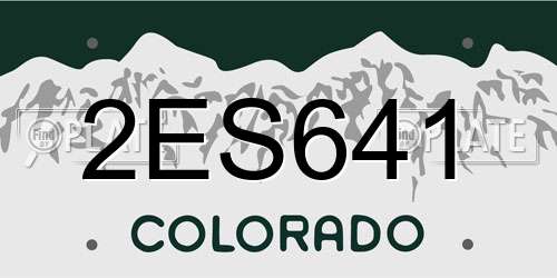 2ES641 Colorado License Plate
