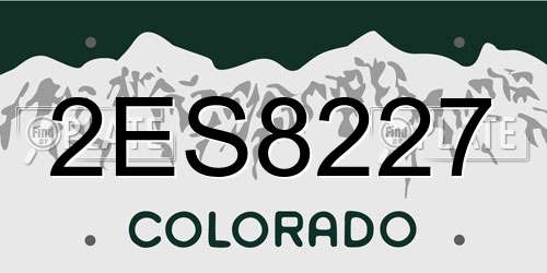 2ES8227 Colorado License Plate