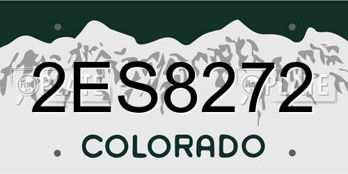 2ES8272 Colorado License Plate