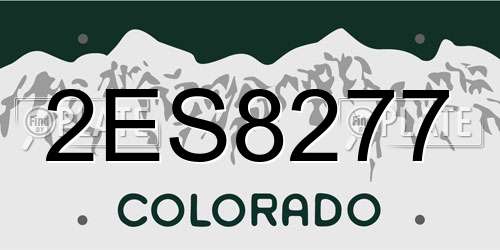 2ES8277 Colorado License Plate