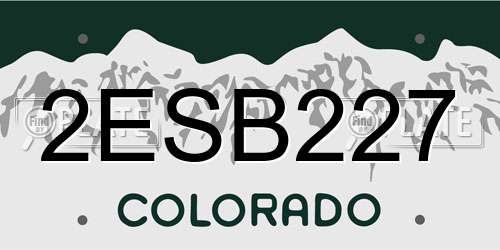 2ESB227 Colorado License Plate