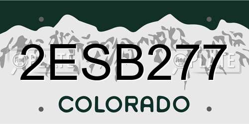 2ESB277 Colorado License Plate