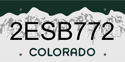 2ESB772 Colorado License Plate