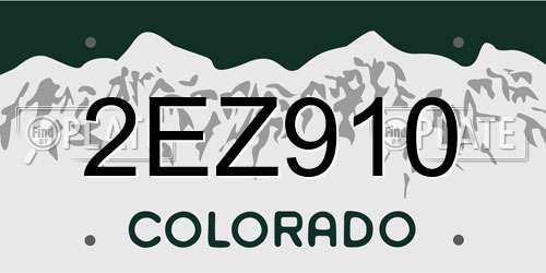 2EZ910 Colorado License Plate