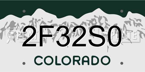 2F32S0 Colorado License Plate