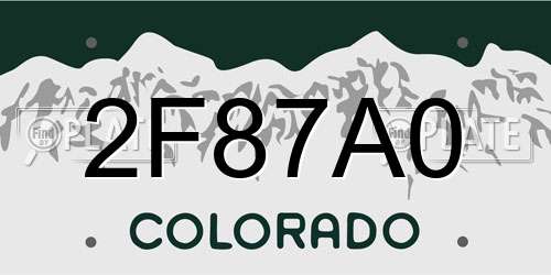2F87A0 Colorado License Plate