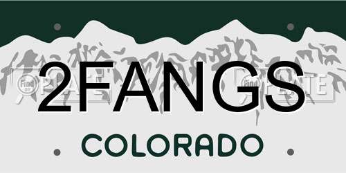 2FANGS Colorado License Plate