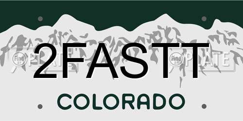 2FASTT Colorado License Plate