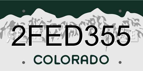 2FED355 Colorado License Plate