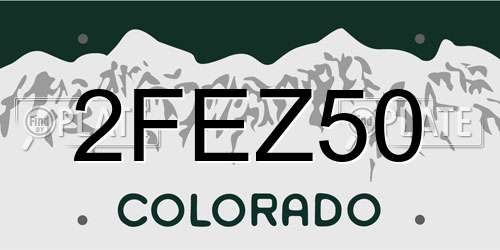2FEZ50 Colorado License Plate