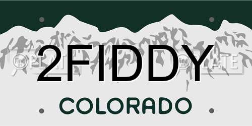 2FIDDY Colorado License Plate