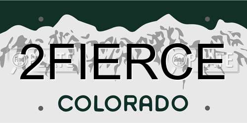 2FIERCE Colorado License Plate