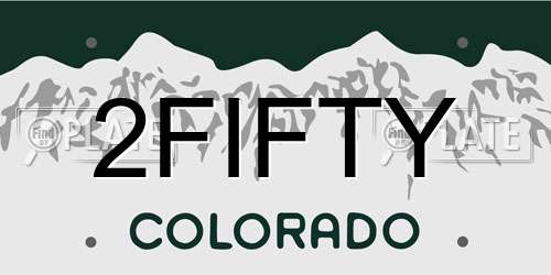 2FIFTY Colorado License Plate
