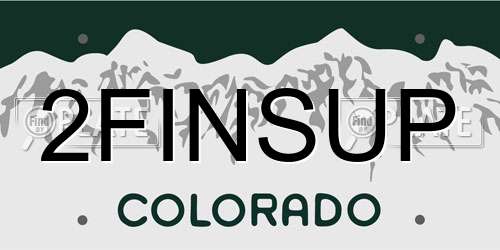 2FINSUP Colorado License Plate