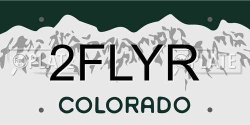 2FLYR Colorado License Plate