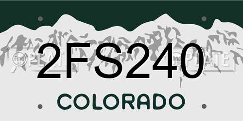 2FS240 Colorado License Plate