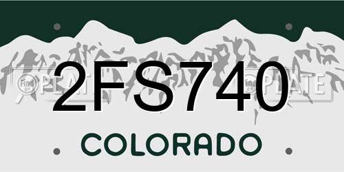 2FS740 Colorado License Plate