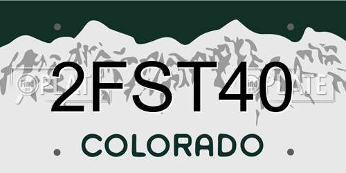 2FST40 Colorado License Plate