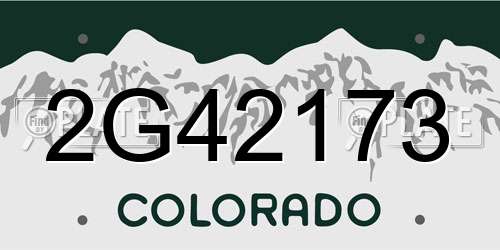2G42173 Colorado License Plate