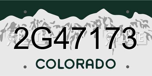 2G47173 Colorado License Plate