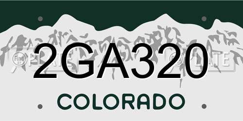 2GA320 Colorado License Plate